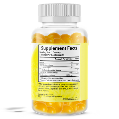 Creatin Gummies Pure Creatine – Fruchtgummis für Kraft, Leistung & Performance, Kreatin Supplement ohne Pulver, Creatine Monohydrat Gummies für Muskelaufbau & Ausdauer, Fitness Supplement