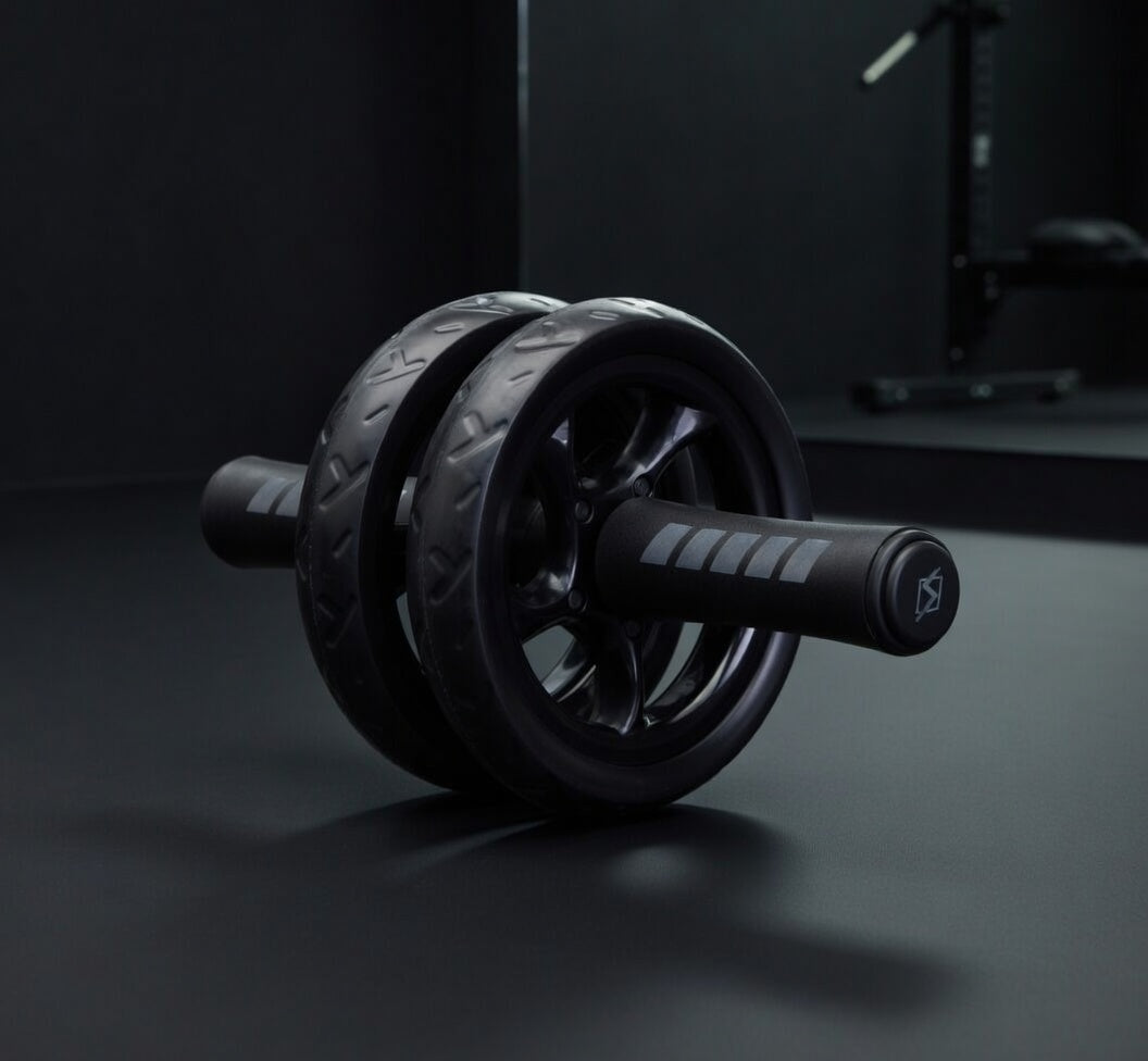 Ab Roller Bauchtrainer Fitness Rad – Core Trainer für Bauchmuskeltraining & Stabilitätstraining Zuhause & Gym, Ab Wheel Herren Damen, Bauchroller mit Kniematte, Krafttraining Zubehör